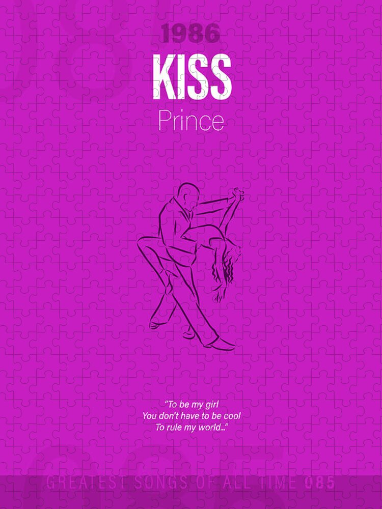 Kiss Prince Minimalist Song Lyrics Greatest Hits of All Time 085 Jigsaw  Puzzle by Design Turnpike - Instaprints